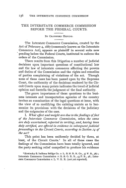 The Interstate Commerce Commission before the Federal Courts
