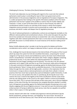 1 Challenging EU Secrecy: The Role of the (Dutch