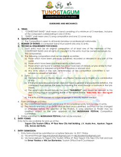 GUIDELINES AND MECHANICS A. TERMS: 1. &ldquo;CONTESTANT