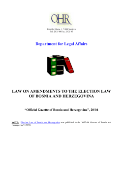 Law on Amendments to the Election Law of Bosnia and Herzegovina