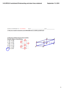 5-G.GPE.B.5 worksheet #1intersecting and skew lines.notebook