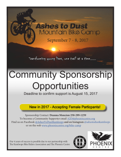 Ashes to Dust Community Sponsorship Opportunities
