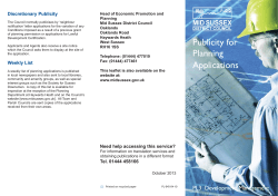 Publicity for Planning Applications