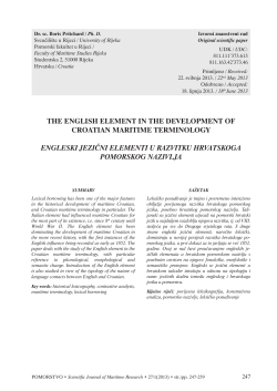 The englIsh elemenT In The DeveloPmenT of CroaTIan marITIme