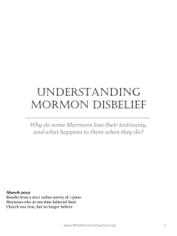 UNDERSTANDING Mormon Disbelief