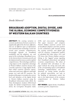 Broadband adoption, digital divide, and the global economic