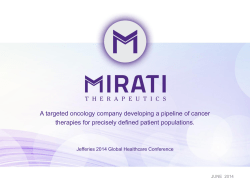 A targeted oncology company developing a pipeline of