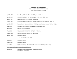 Upcoming City Items of Note Dates in Bold are City Council Meeting