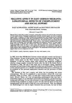 negative affect in east german migrants: longitudinal effects of