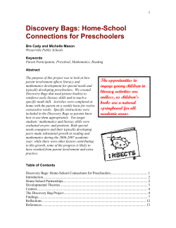 Discovery Bags: Home-School Connections for Preschoolers