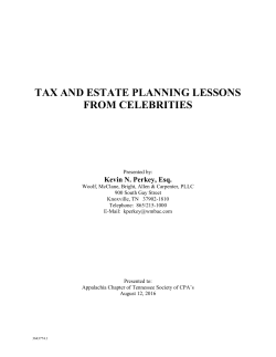 TAX AND ESTATE PLANNING LESSONS FROM CELEBRITIES