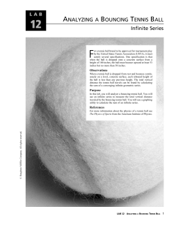 ANALYZING A BOUNCING TENNIS BALL Infinite Series