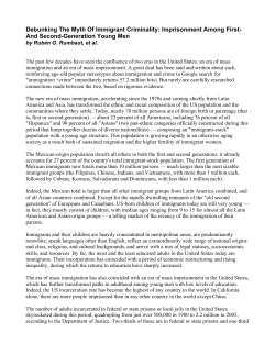 Debunking The Myth Of Immigrant Criminality: Imprisonment Among