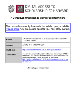 A Contextual Introduction to Islamic Food Restrictions The Harvard