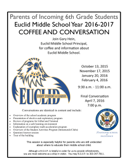 Parents of Incoming 6th Grade Students Euclid Middle School Year
