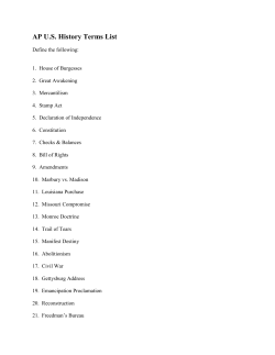 AP U.S. History Terms List