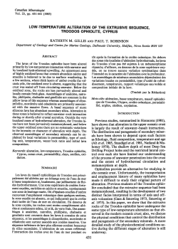 low.temperature alteration of the extrusive seouence