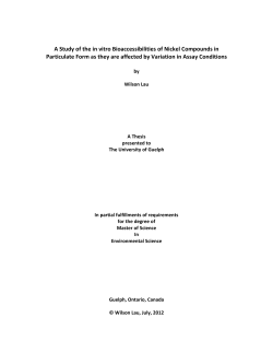 A Study of the in vitro Bioaccessibilities of Nickel Compounds in
