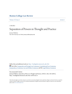 Separation of Powers in Thought and Practice