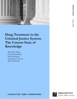 Drug Treatment in the Criminal Justice System