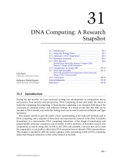 DNA Computing: A Research Snapshot