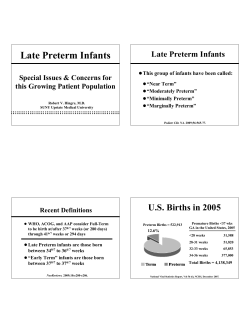 Late Preterm Infants
