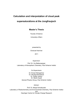 Calculation and interpretation of cloud peak supersaturations at the