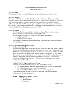 Staff Senate Bylaws of Missouri Southern State University