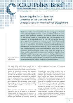 Supporting the Syrian Summer: Dynamics of the