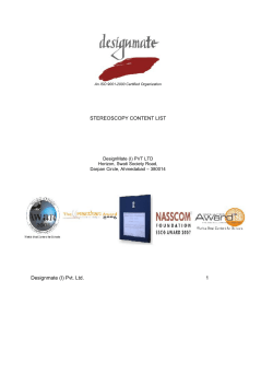 Designmate (I) Pvt. Ltd. 1 STEREOSCOPY CONTENT LIST