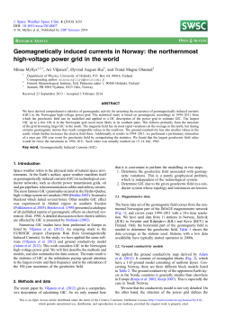 Geomagnetically induced currents in Norway: the northernmost high