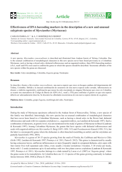 Effectiveness of DNA barcoding markers in the description