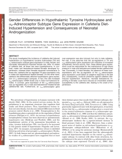 Gender Differences in Hypothalamic Tyrosine Hydroxylase and &alpha;2