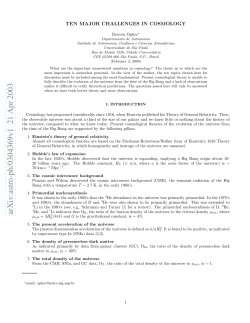 Ten Major Challenges in Cosmology