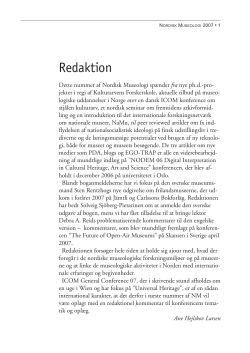 Redaktion - Nordisk Museologi