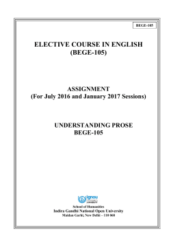 ELECTIVE COURSE IN ENGLISH (BEGE-105)