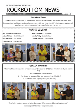 Our Gem Show TROPHY WINNERS QLACCA TROPHIES