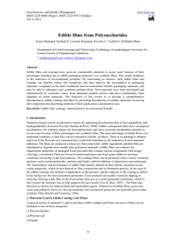 Edible films from Polysaccharides