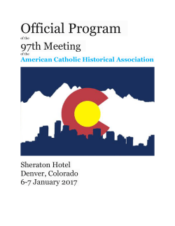 Program - American Catholic Historical Association