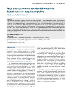 Price transparency in residential electricity: Experiments for
