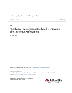Surrogate Motherhood Contracts v. The Thirteenth Amendment