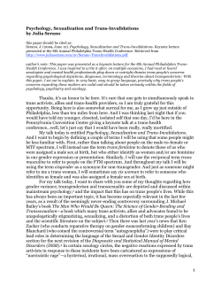 Psychology, Sexualization and Trans-Invalidations
