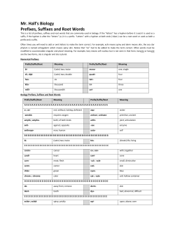 Prefix/Suffix/Root Words