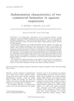 Sedimentation characteristics of two commercial bentonites in