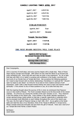 Dear Congregants, Life is a journey of small steps