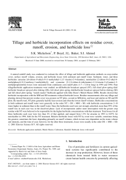 Tillage and herbicide incorporation effects on residue cover