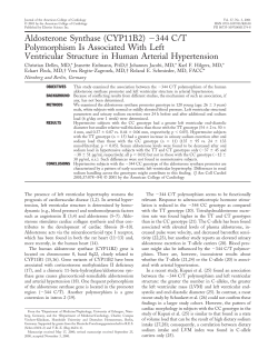Aldosterone synthase (CYP11B2) &minus;344 C/T polymorphism is