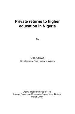 Private returns to higher education in Nigeria