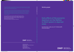 Early effects of the economic downturn on the Welfare to Work