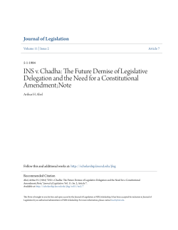 INS v. Chadha: The Future Demise of Legislative Delegation and the